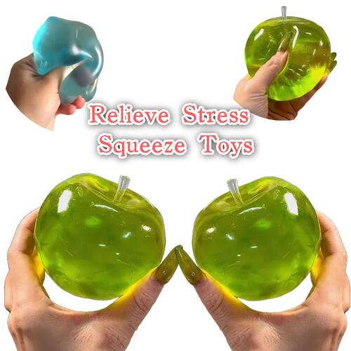 Squishy Green Apple Stress Ball Soft Fidget Sensory Toy for