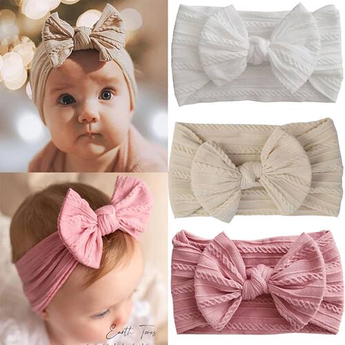 1/3/4/6Pcs Solid Color Baby Headband Bow Children Hair Band