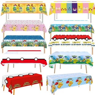 Pokemon Tablecloth Birthday Party Decoration Pikachu Disposa