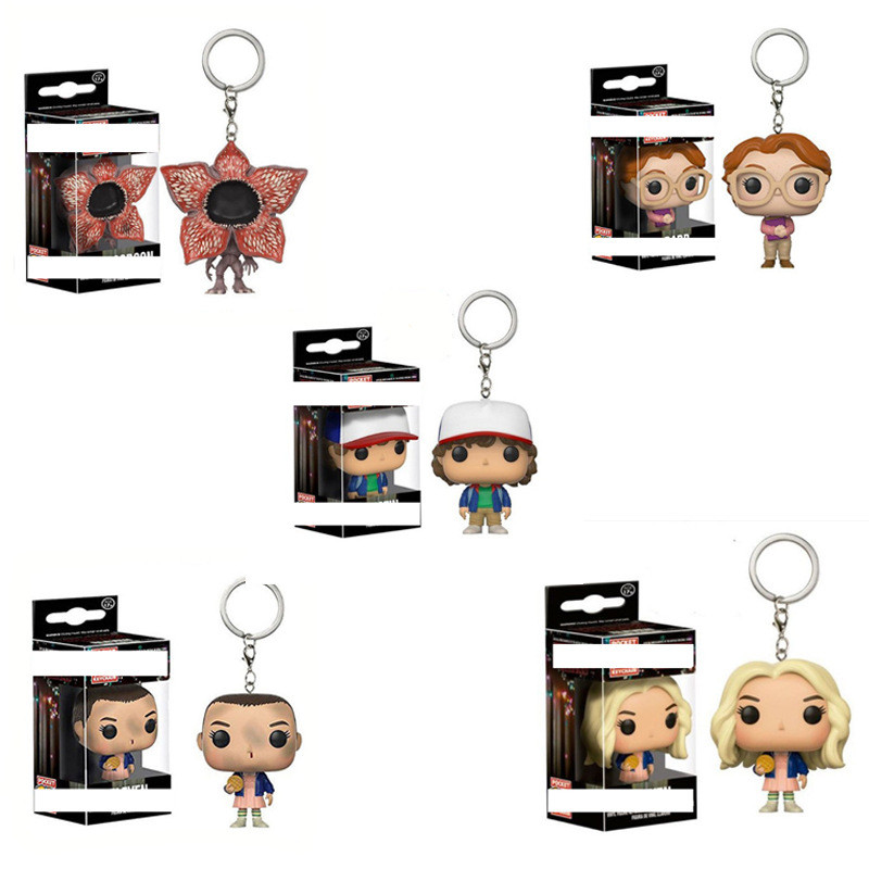 Stranger Things Keychain Action Figure Toys Eleven with eggo