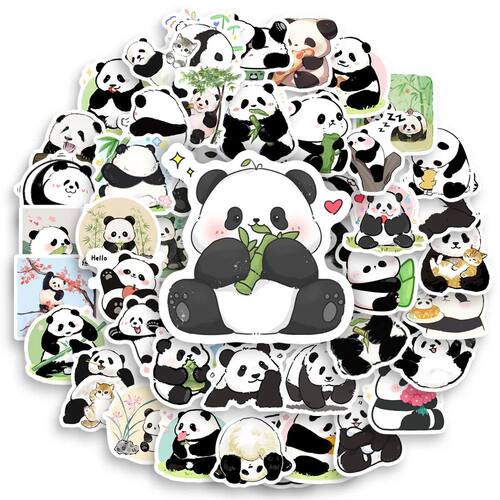 Cute Cartoon Panda Stickers Watercolor Fun DIY Gift Kids Toy - 封面