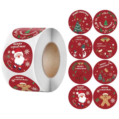 100-500Pcs Merry Christmas Stickers Christmas Theme Seal Lab