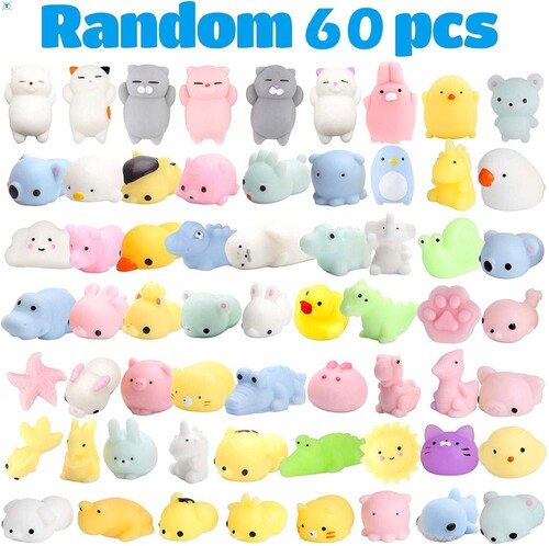 60 Pcs Squishies Mochi Anima Squishy Toys for Kids Party