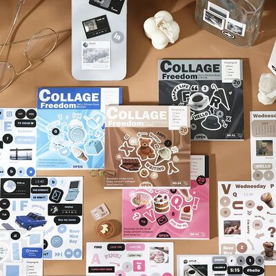 20 Pcs Cartoon Collage Sticker Book DIY Scrapbooking Collage