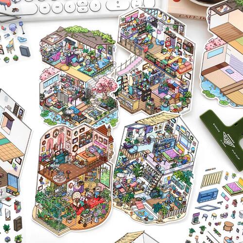 Kawaii Sunshine Coast 3D My little house  Landscape Sticker