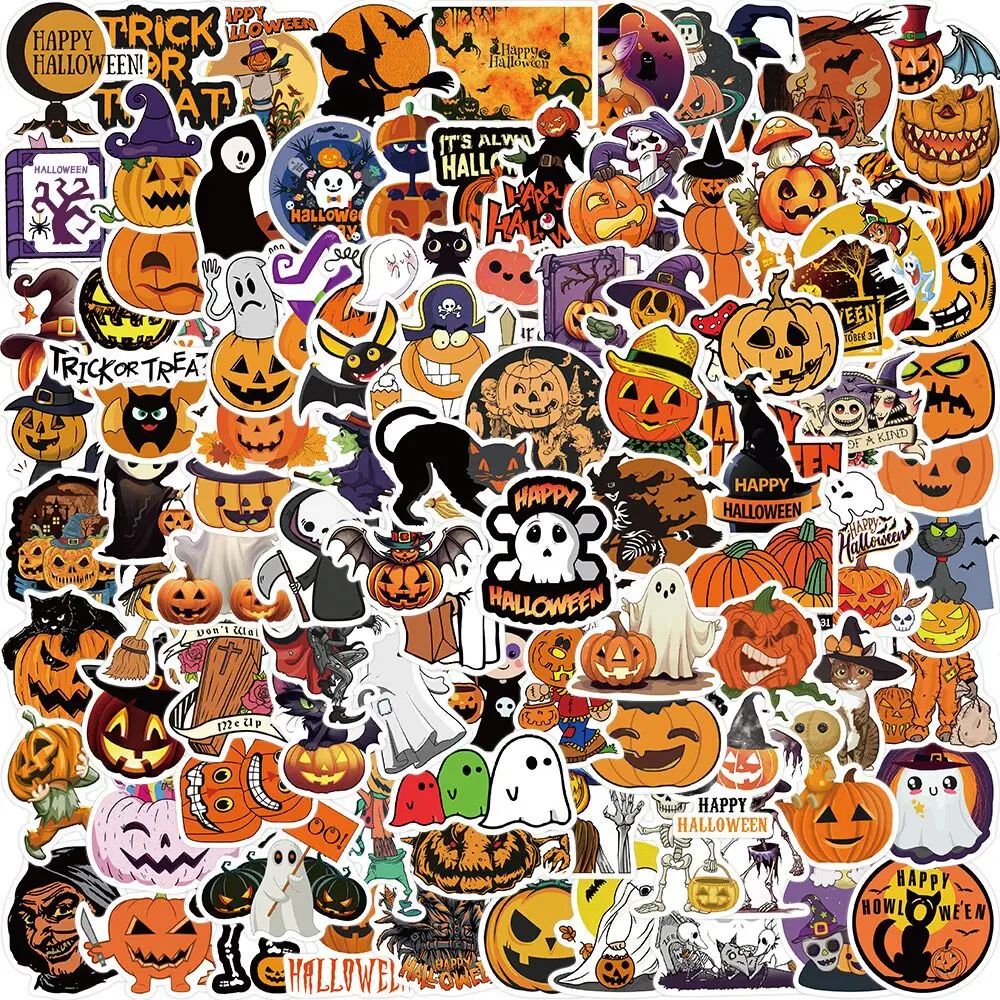 10/50/100pcs Gothic Halloween Ghost Witch Pumpkin Decorative