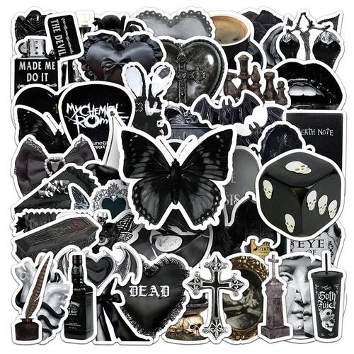 10/30/50PCS Cool Dark Gothic Terror Skull Stickers Waterproo
