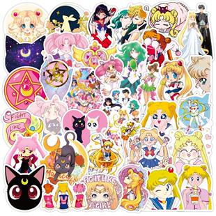 100PCS Anime Sailor Moon Stickers Luggage Guitar Skateboard