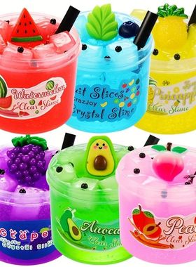 2.37oz Clear Jelly Cube Crunchy Slime kit Soft Watermelon St