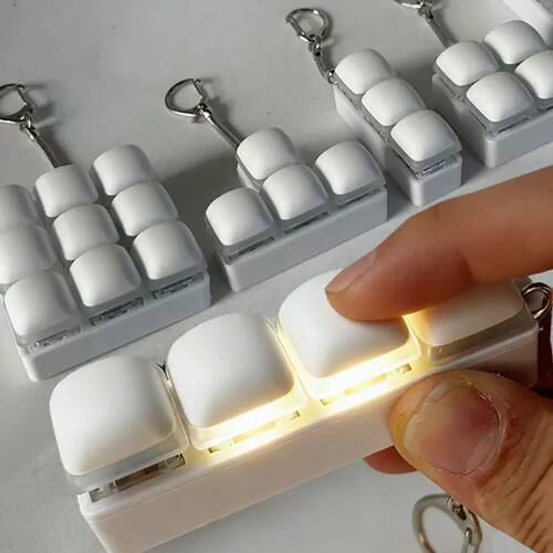 4/3/1Keys Keyboard Keychain Keyboard Decompression Toys With