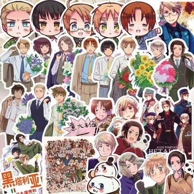 65Pcs Hetalia APH Anime Peripheral Stickers DIY Handbook Dec