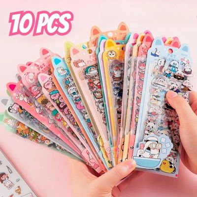 10Pcs Kawaii Animal Scrapbooking Stickers Journal Diary Cart