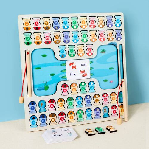 Montessori Magnetic Wooden Fishing Game Toy for Toddlers Alp