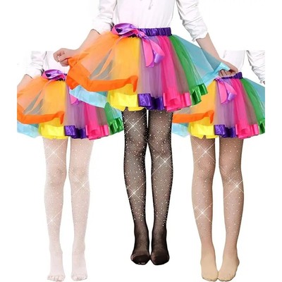 Girls Tights Kids Sparkle Tights High Waist Pantyhose Rhines