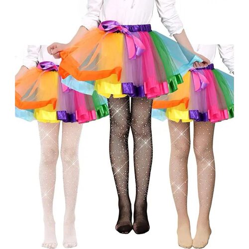 Girls Tights Kids Sparkle Tights High Waist Pantyhose Rhines