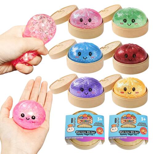 Mini Glitter Dumpling Squishy with Box Dumplings Sensory Squ