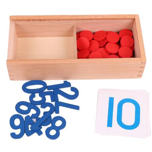 Montessori Wooden Cognitive Toy Digital Card Puzzle Learning
