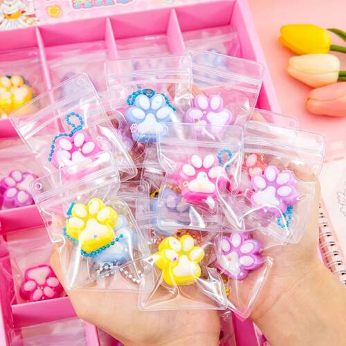 10pcs Cat Claw Pinch Fun Ice Transparent Cat Claw Mini Squis
