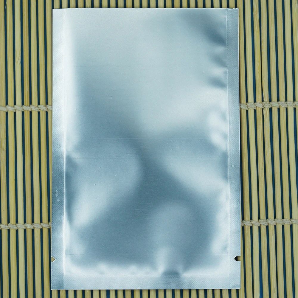 100pcs Silver Dumb Aluminum Foil Bags Heat Seal - Top Open M