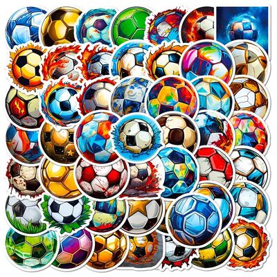 10/30/50PCS Colorful Football PVC Sticker Aesthetic Decorati