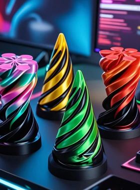 3D Printed Spiral Fidget Toys Decompression Spinning Three-D