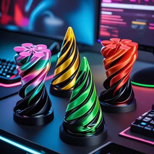 3D Printed Spiral Fidget Toys Decompression Spinning Three-D