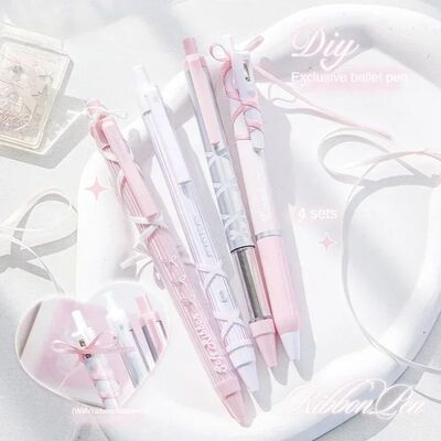 4pcs/set 0.38mm/0.5mm Gel Pens Set Ballpoint Black Ink Press