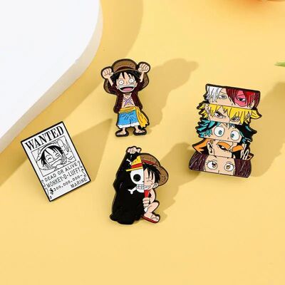 One Piece Anime Brooch Luffy Zoro Ace Going Merry Backpack P