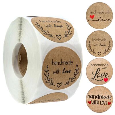 100-500pcs Vintage Kraft Paper Stickers Scrapbook Gift Stati