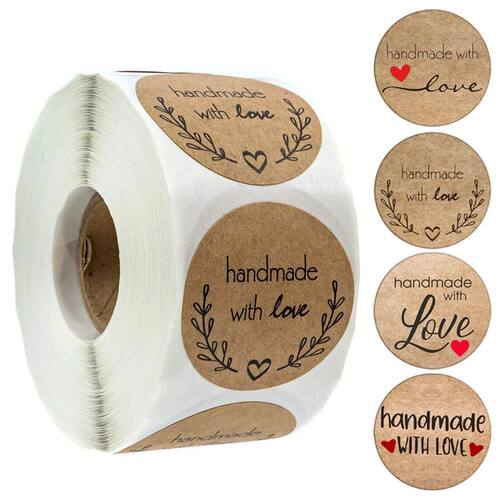 100-500pcs Vintage Kraft Paper Stickers Scrapbook Gift Stati