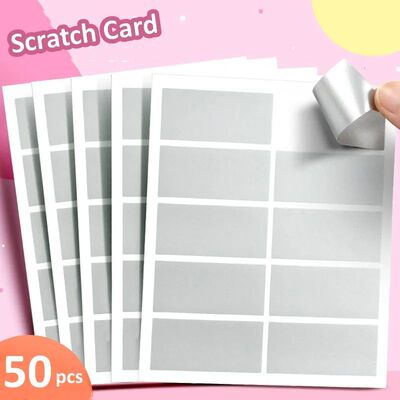 50pcs Reward Scratch Card Film Coated Stickers Scratch Off L