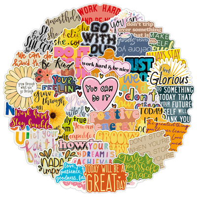 50/100PCS Colorful Motivational Phrases Stickers DIY Travel
