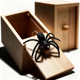 Trick Spider prank Funny Scare Box Wooden Hidden Box Quality
