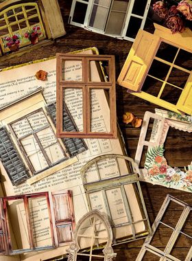 10 Sheets Vintage Hollow Door Window Sticker Diy Diary Decor
