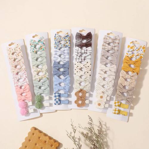 20pcs/set Lovely Kids Bows Hair Clips for Girls Barrette Bou