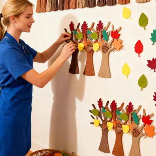96pcs/set Felt e Craft Kit Maple Leaves Fall Decor For Thank