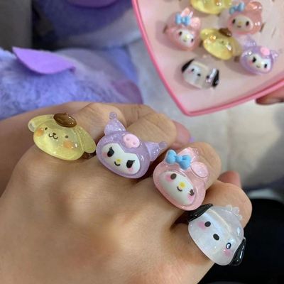 cartoon adjustable ring lovely Cinnamorroll My Melody Kuromi