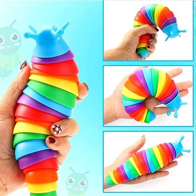 3D Slug Fidget Toy Colorful Slug Snail Toy Articulated Flexi