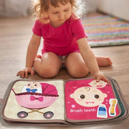 1pcs Montessori Busy Book Baby Early Education Book，Puzzle