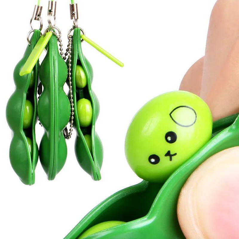 Fidget Toy Peapod Squishy Squeeze Pea in a pod Edamame Bean