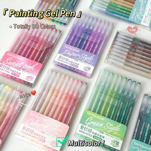 9PCS/Set Multicolor Gel Pen Colored Painting Gel Ink Pen 0.6