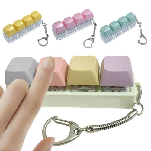 Mechanical Keyboard Fidget Keychain Sss Anxiety Relief Porta