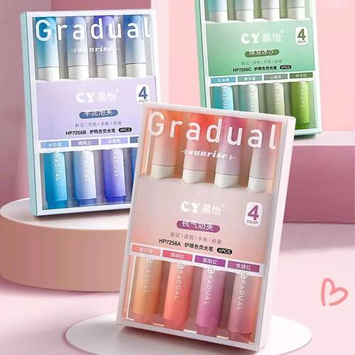 4 PCS Colored Highlighter Pens Set Kawaii School Supplies Ma