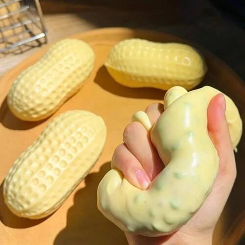 Peanut Squishy Crunchy Stress Ball Squeeze Toy Handmade Sque