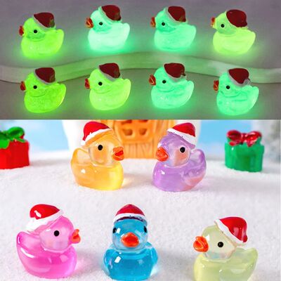Luminous Micro Landscape Christmas Duck Ornaments DIY Resin