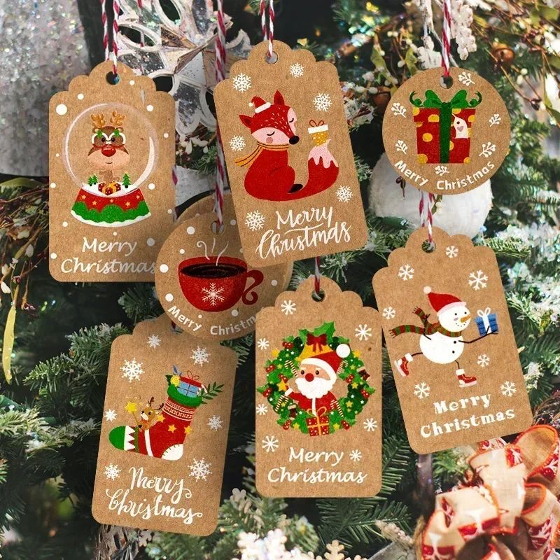 100pcs Merry Christmas Thank you Kraft Paper Tags Xmas e Han