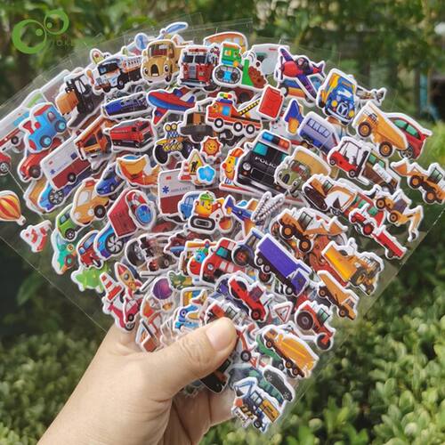 10 Sheets 3D Puffy Stickers for Kids Engineering Vehicle Exc