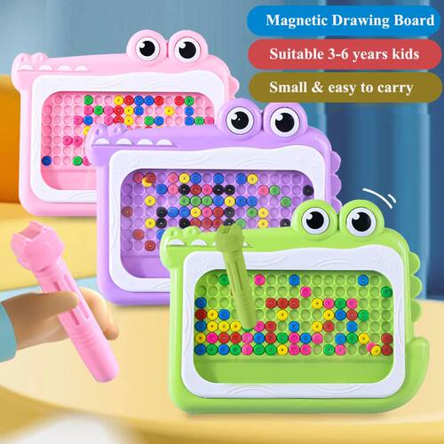New Kids Magnetic Beads Doodle Board with Puzzle Pen Drawing