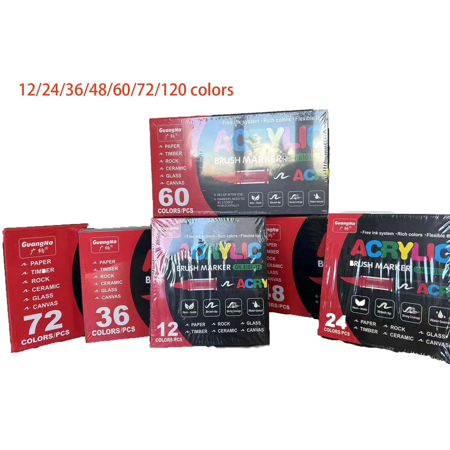 12-120 Colors Set Acrylic Paint Pens pencil Brush Markers Pe