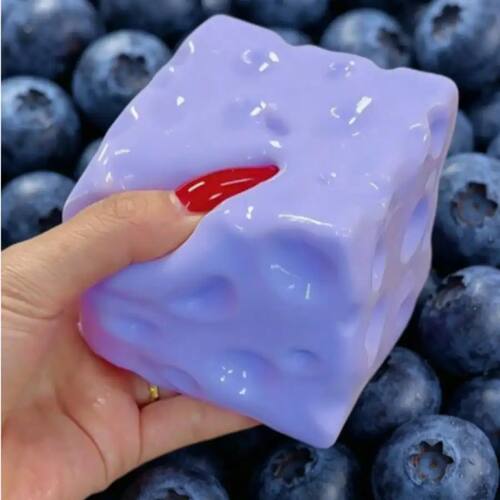 New Blueberry Cheese Cake Squishy Toy Soft Slow Rebound Text